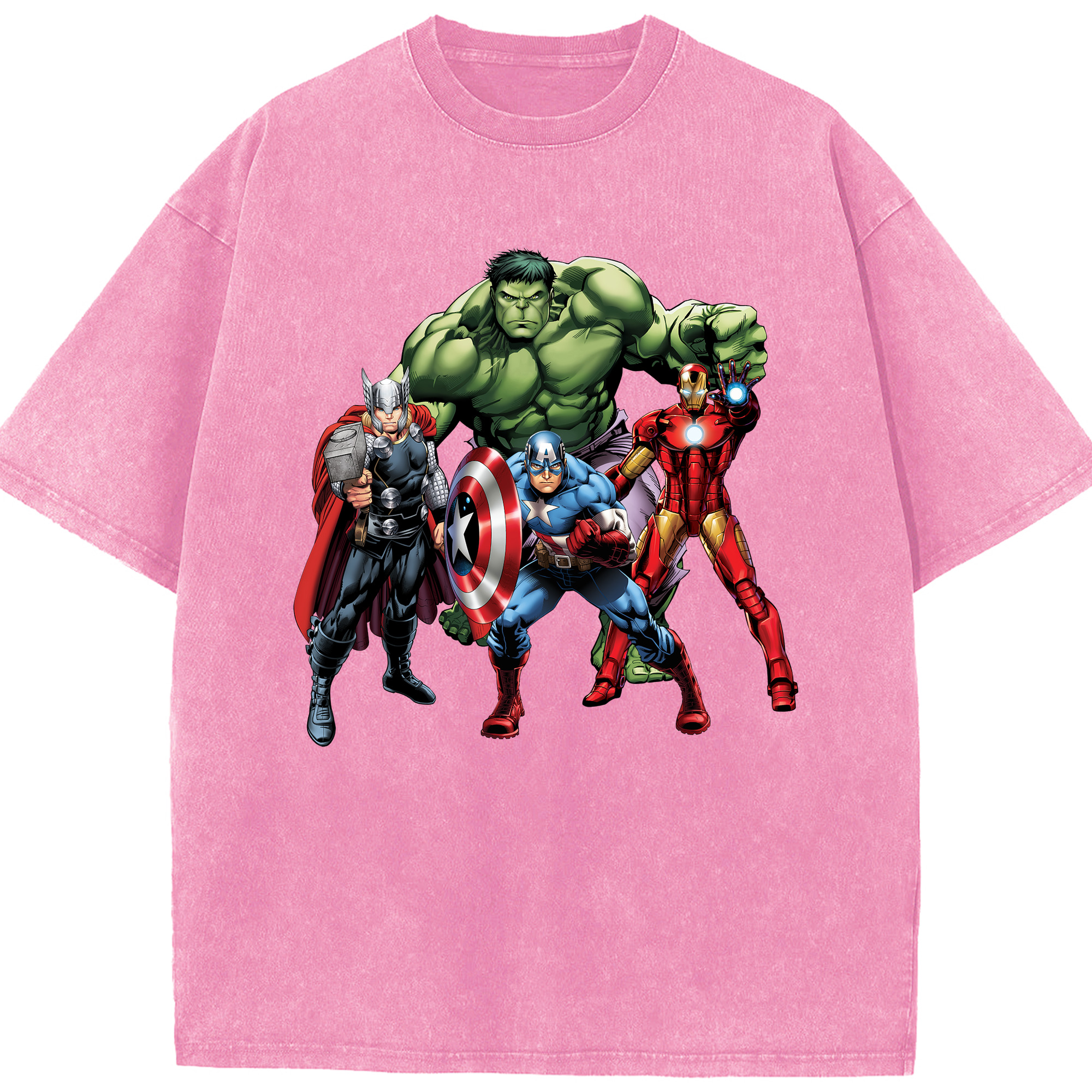 （画像用） アベンジャーズ The Avengers 綿100% ヴィンテージ風 半袖Tシャツ（フロントプリント）